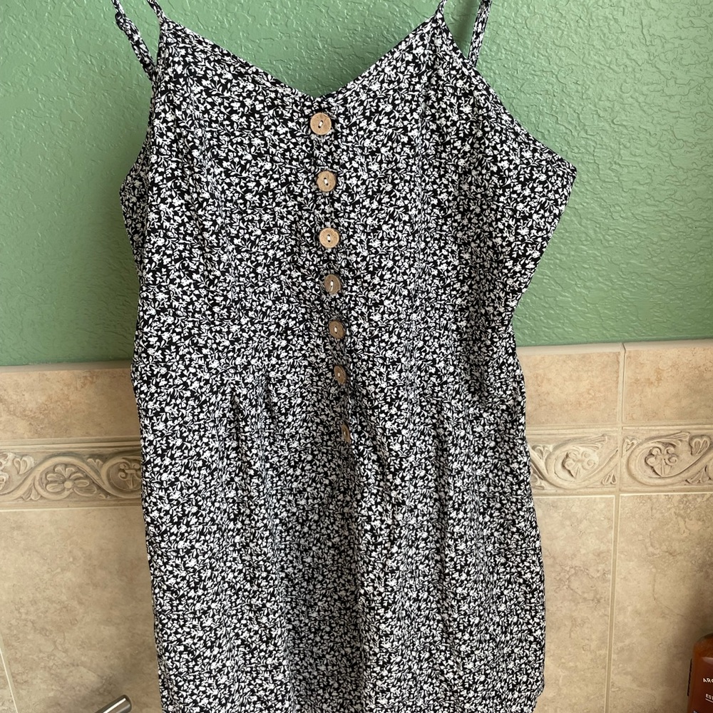 Shein black and white romper